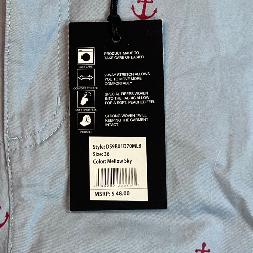 Paperdenim & Cloth Shorts Mens 36 Blue Anchors Casual Preppy Golf Resort Chinos - Picture 9 of 14